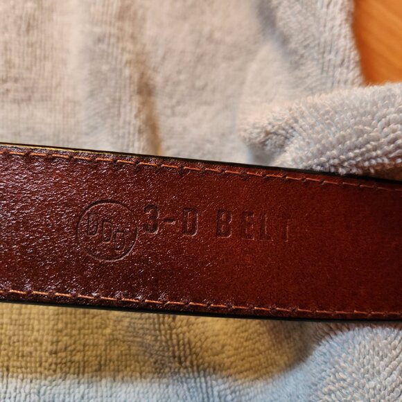 Western Leather Belt sz 38 & Montana Silversmith Brass Buckle Horse - Picture 6 of 6